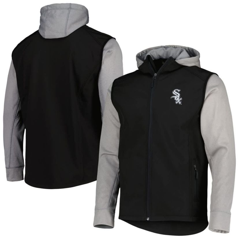 Chicago White Sox MLB Black/Heather Chicago Sox Alpha Full-Zip Jacket