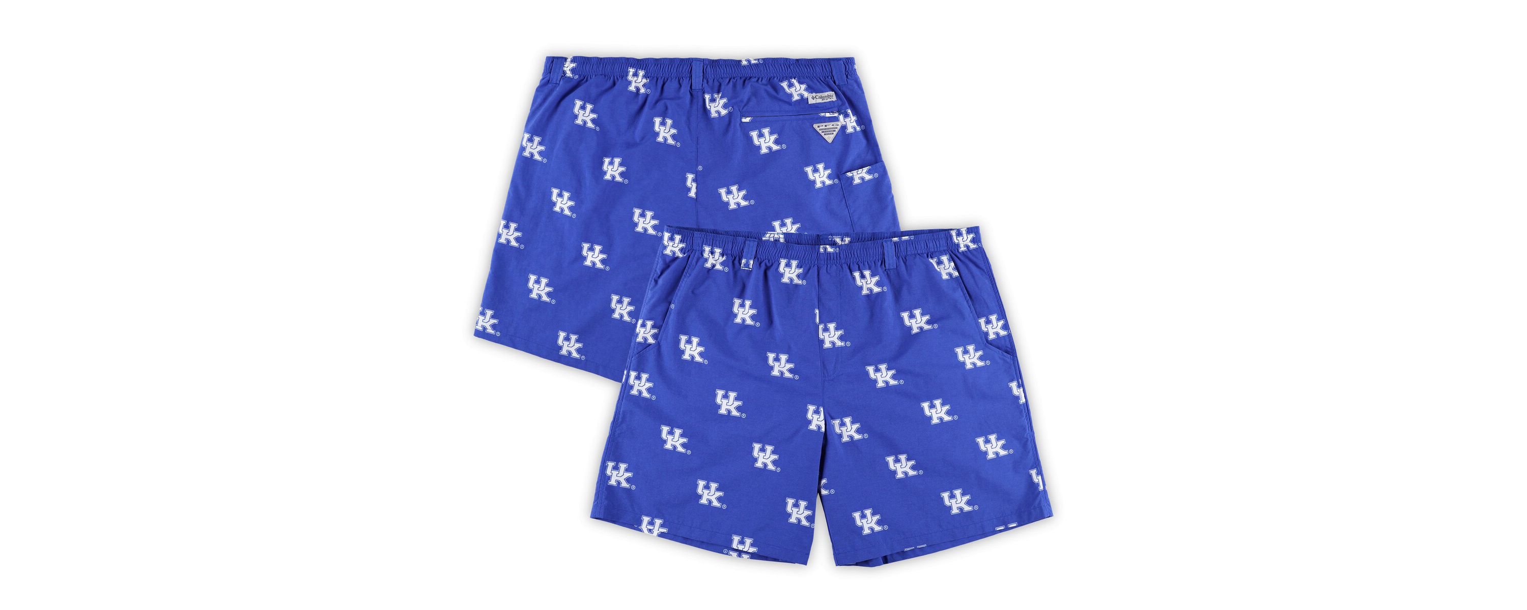 NCAA Kentucky Wildcats Big & Tall Backcast II Allover Print Logo Omni-Shade Shorts