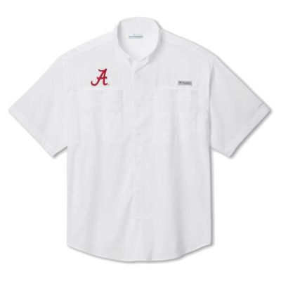 Columbia Men's Alabama Crimson Tide NCAA Alabama Tide Big & Tall Tamiami Omni-Shade Button-Down Shirt, White, XL Tall
