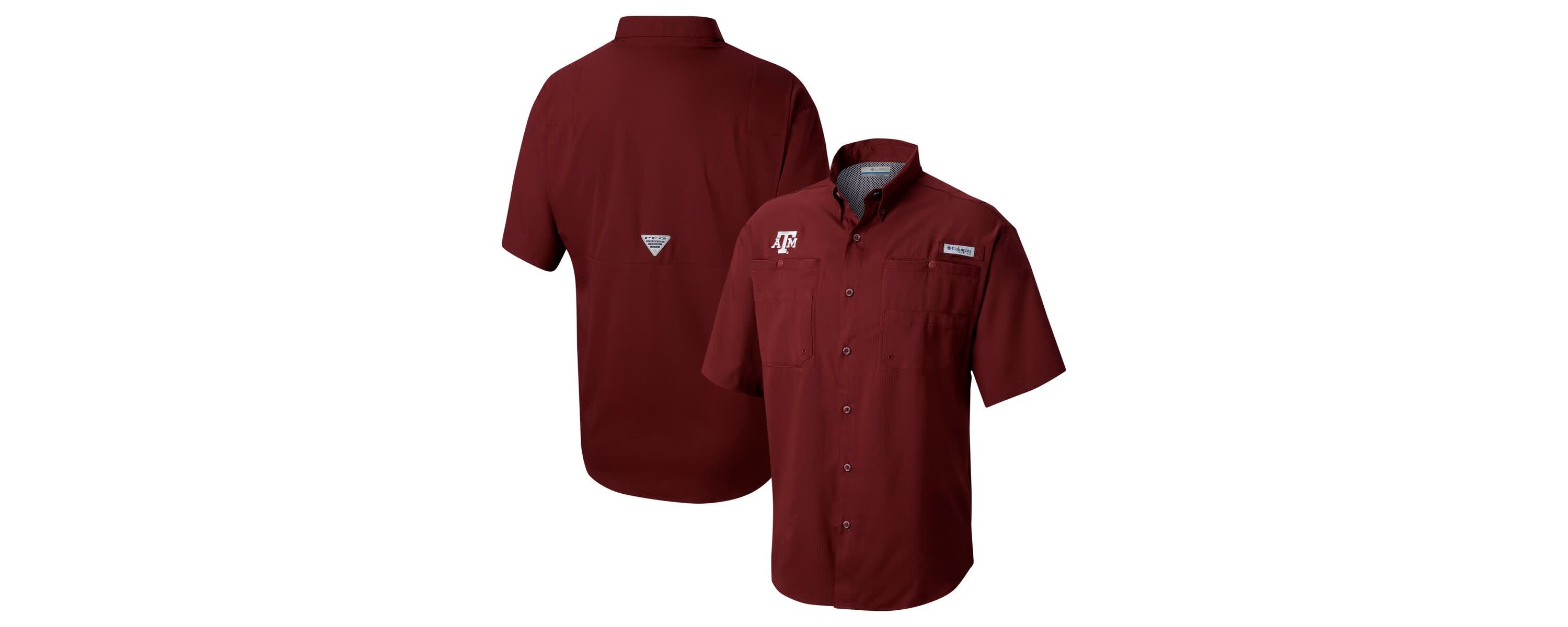 NCAA Texas A&M Aggies Big & Tall Tamiami Omni-Shade Button-Down Shirt