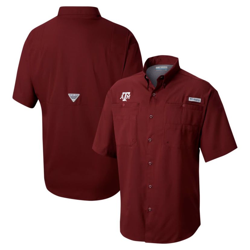 NCAA Texas A&M Aggies Big & Tall Tamiami Omni-Shade Button-Down Shirt