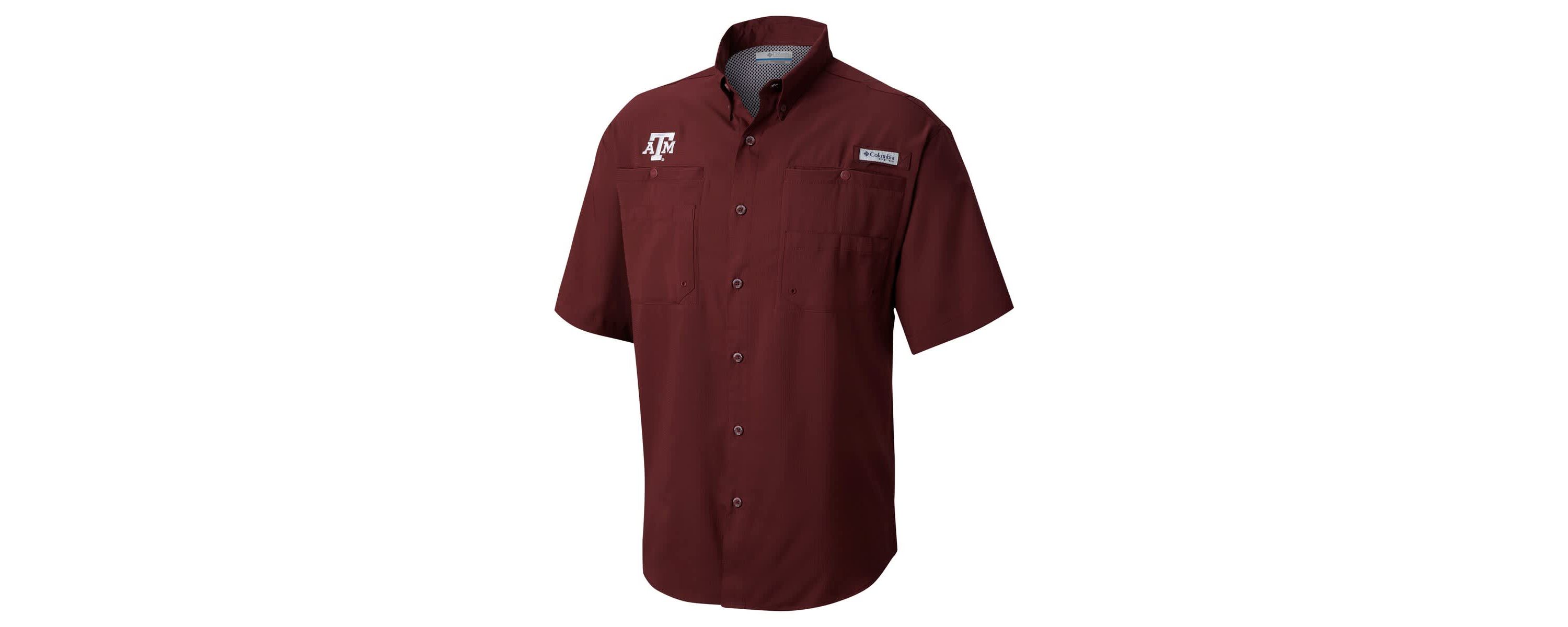 NCAA Texas A&M Aggies Big & Tall Tamiami Omni-Shade Button-Down Shirt