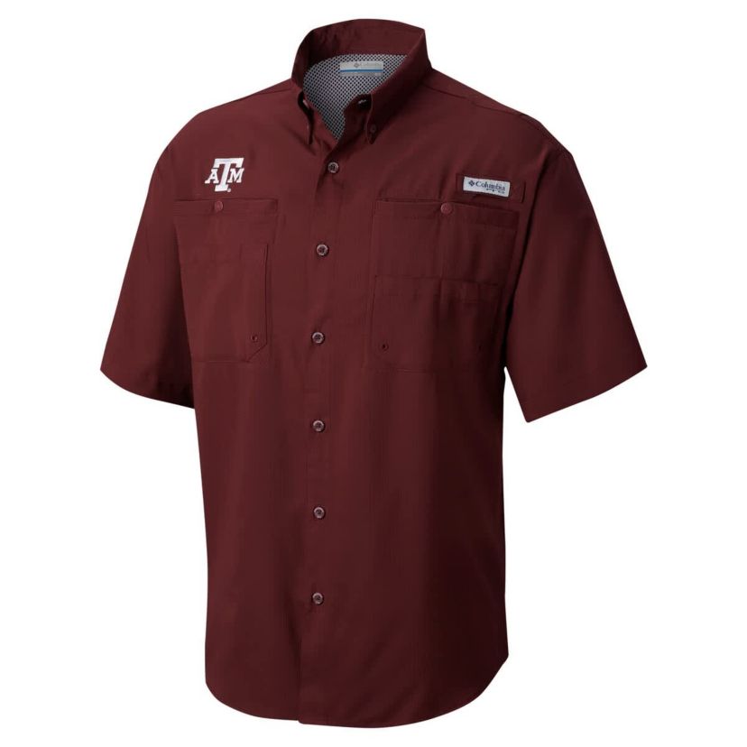 NCAA Texas A&M Aggies Big & Tall Tamiami Omni-Shade Button-Down Shirt