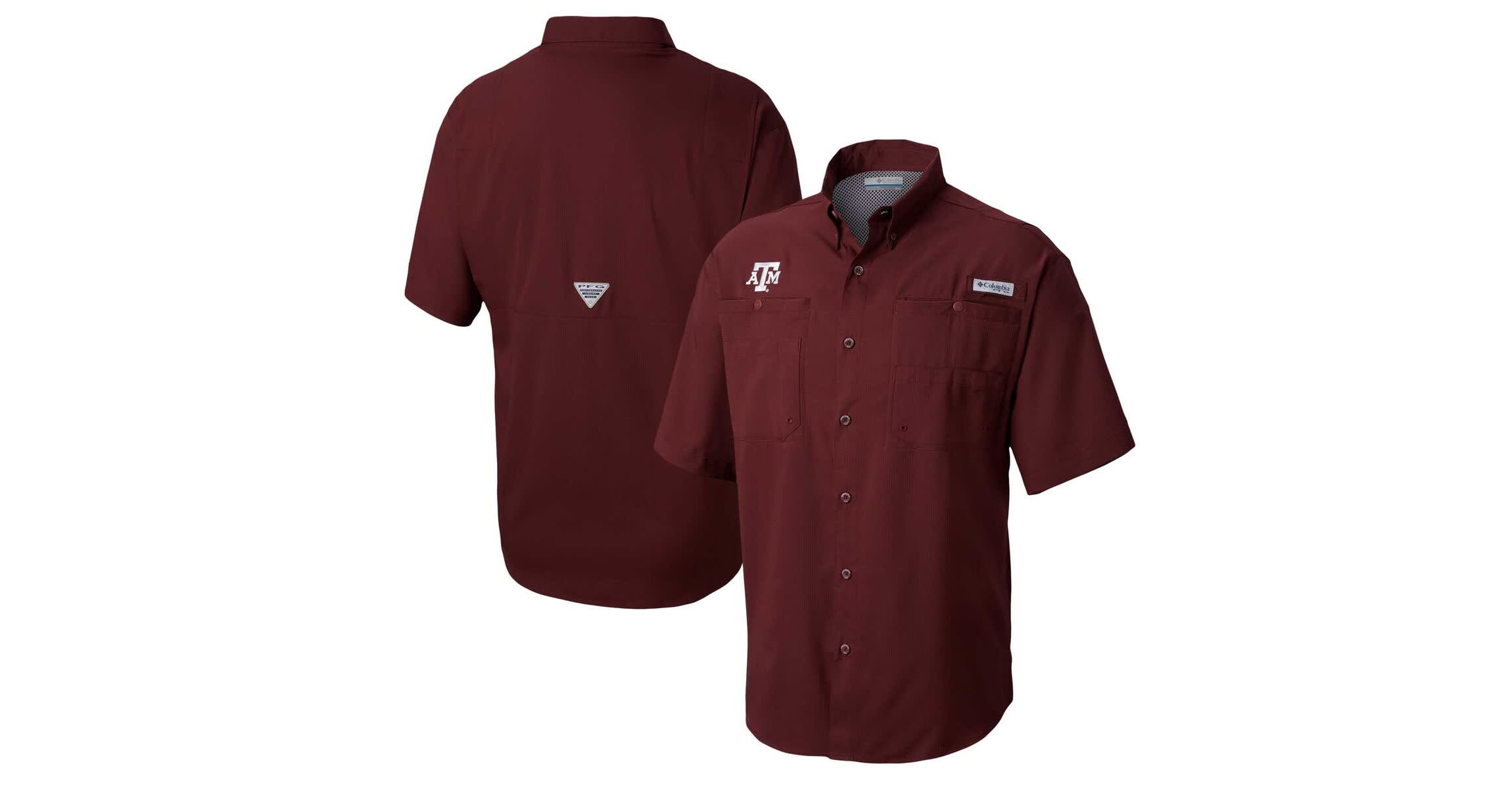 NCAA Texas A&M Aggies Big & Tall Tamiami Omni-Shade Button-Down Shirt