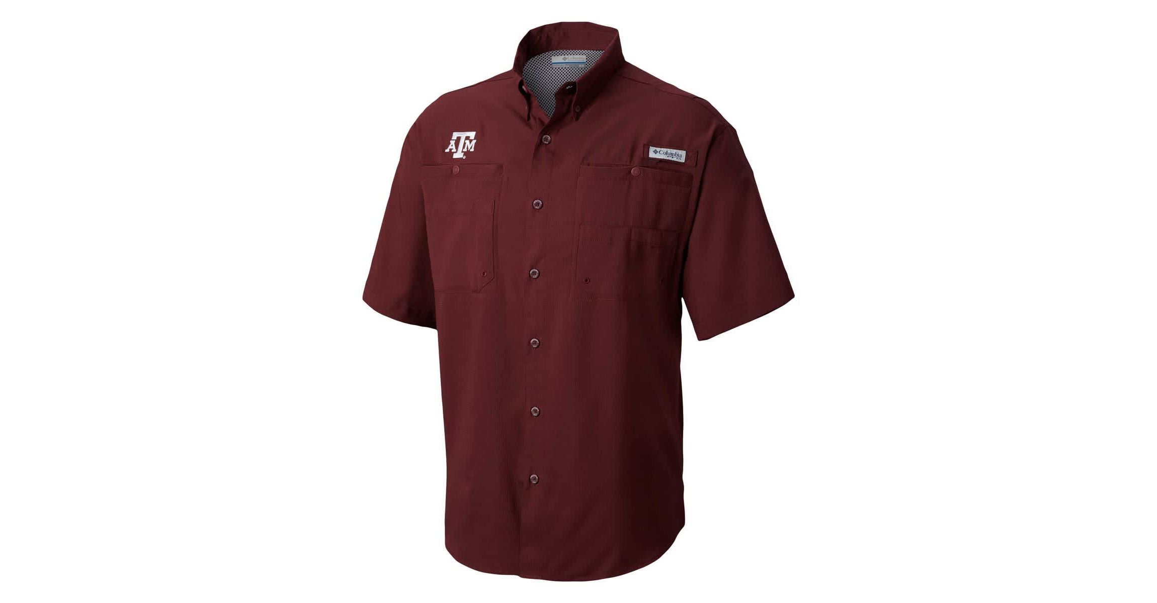 NCAA Texas A&M Aggies Big & Tall Tamiami Omni-Shade Button-Down Shirt