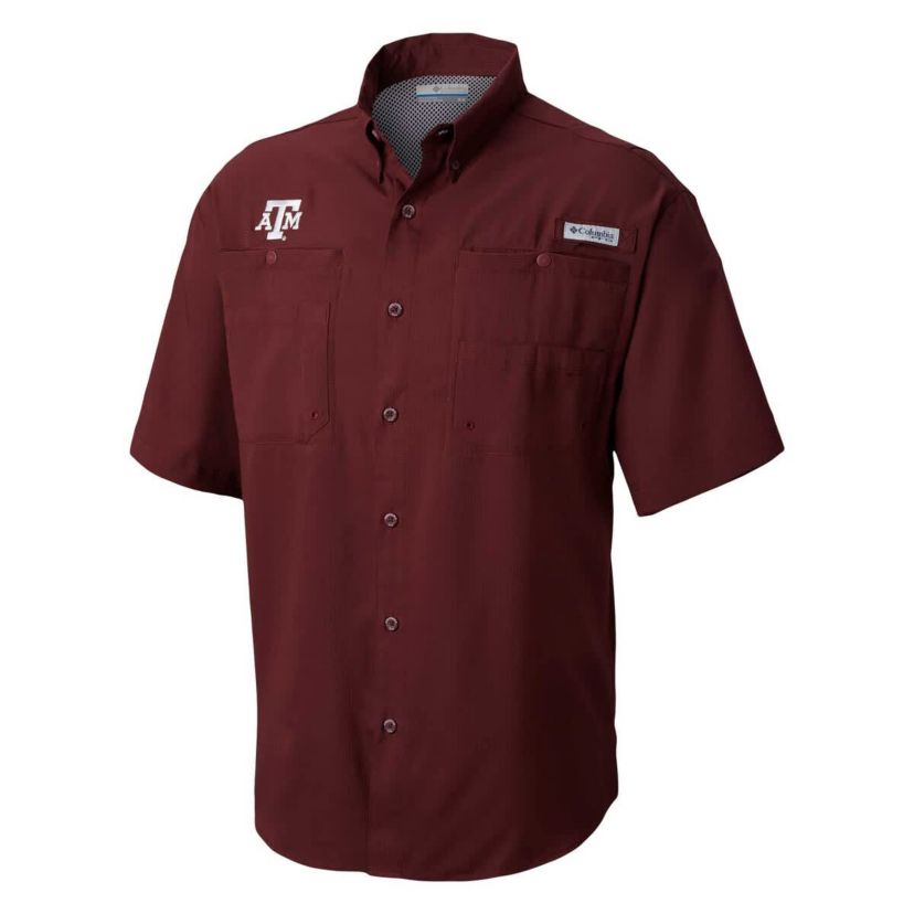 NCAA Texas A&M Aggies Big & Tall Tamiami Omni-Shade Button-Down Shirt