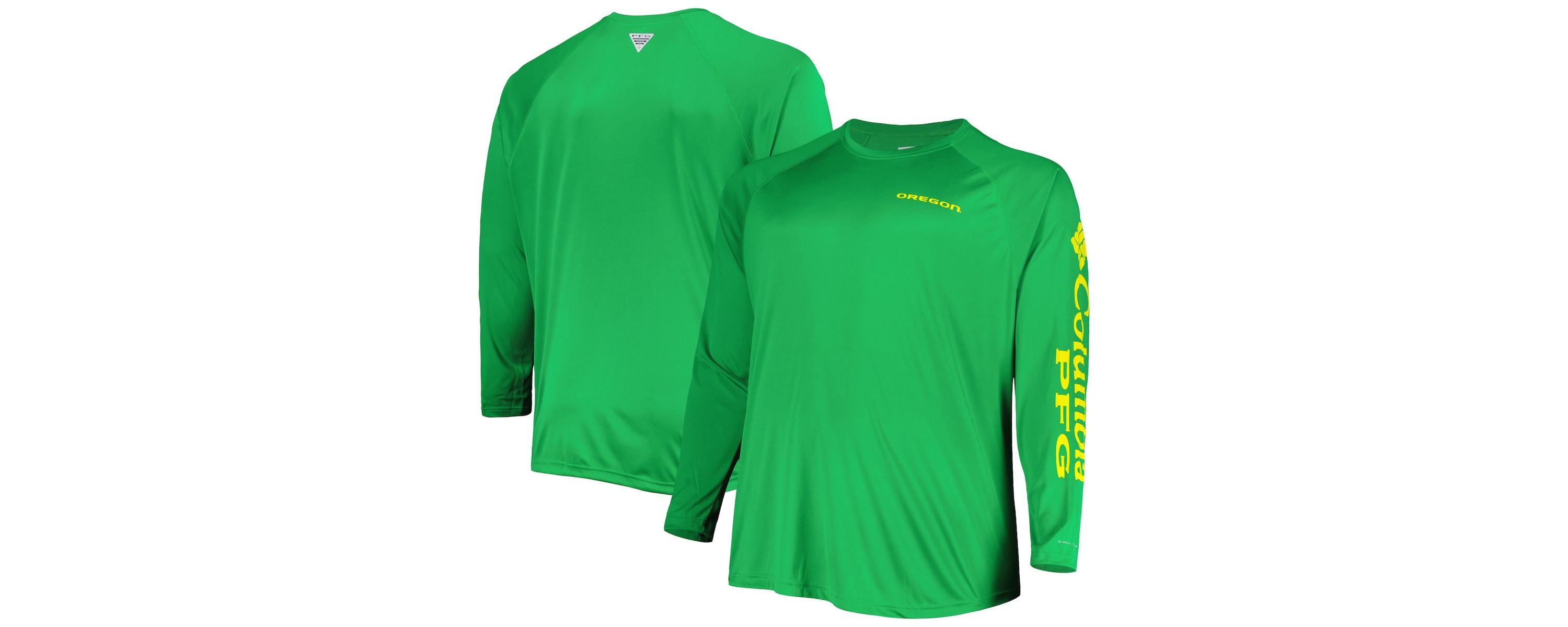 NCAA Oregon Ducks Big & Tall Terminal Tackle Team Raglan Omni-Shade Long Sleeve T-Shirt