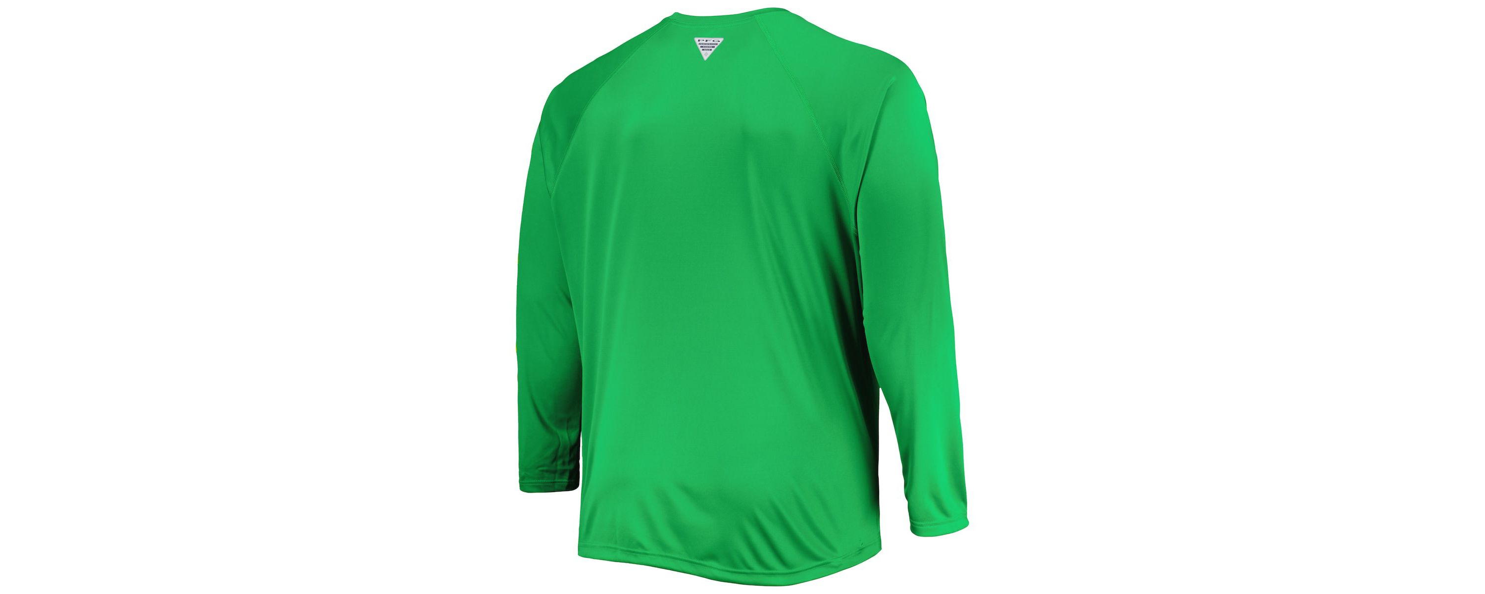 NCAA Oregon Ducks Big & Tall Terminal Tackle Team Raglan Omni-Shade Long Sleeve T-Shirt
