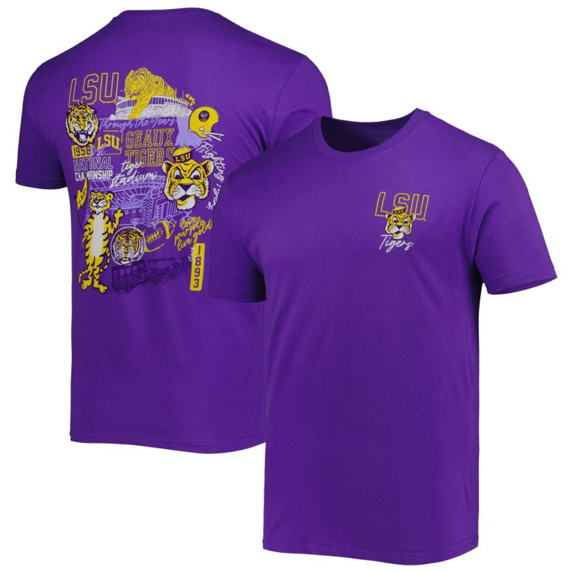 NCAA LSU Tigers Vintage Through the Years 2-Hit T-Shirt
