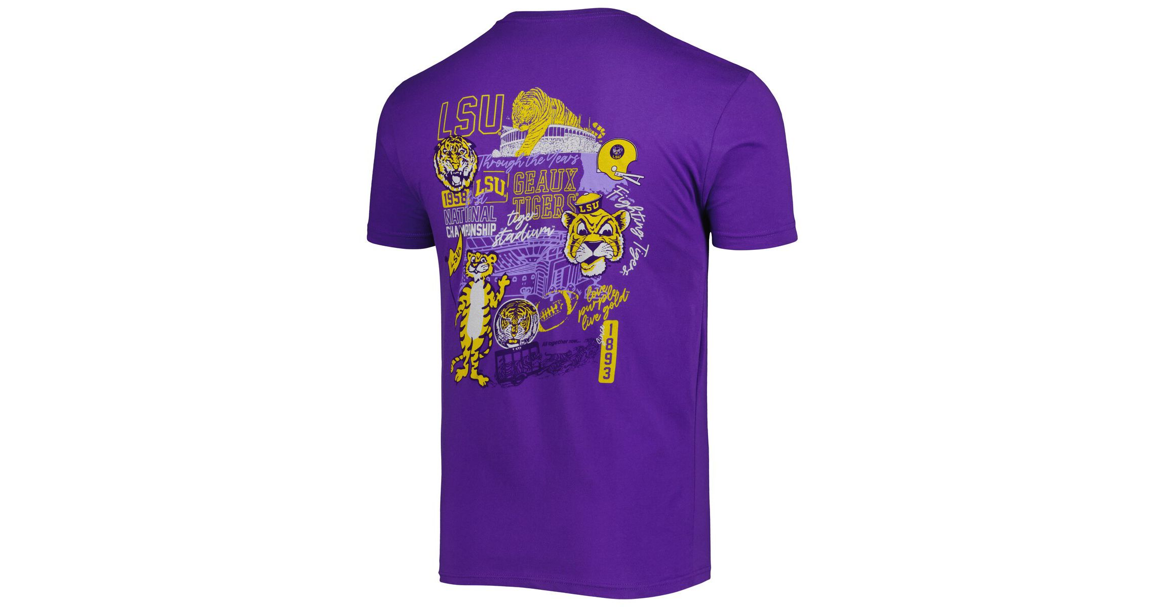 NCAA LSU Tigers Vintage Through the Years 2-Hit T-Shirt