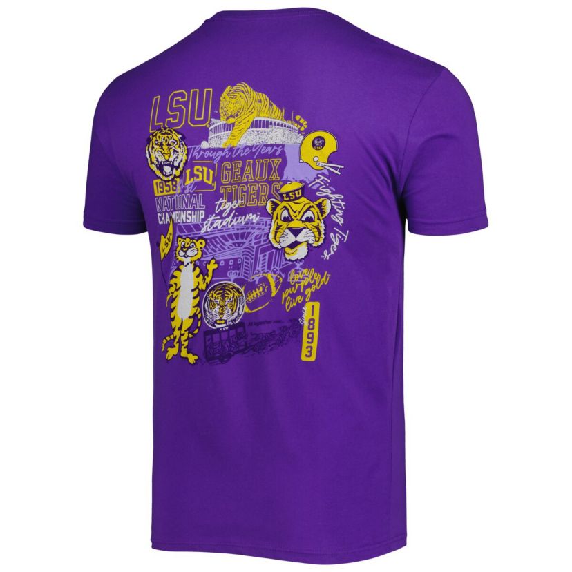 NCAA LSU Tigers Vintage Through the Years 2-Hit T-Shirt