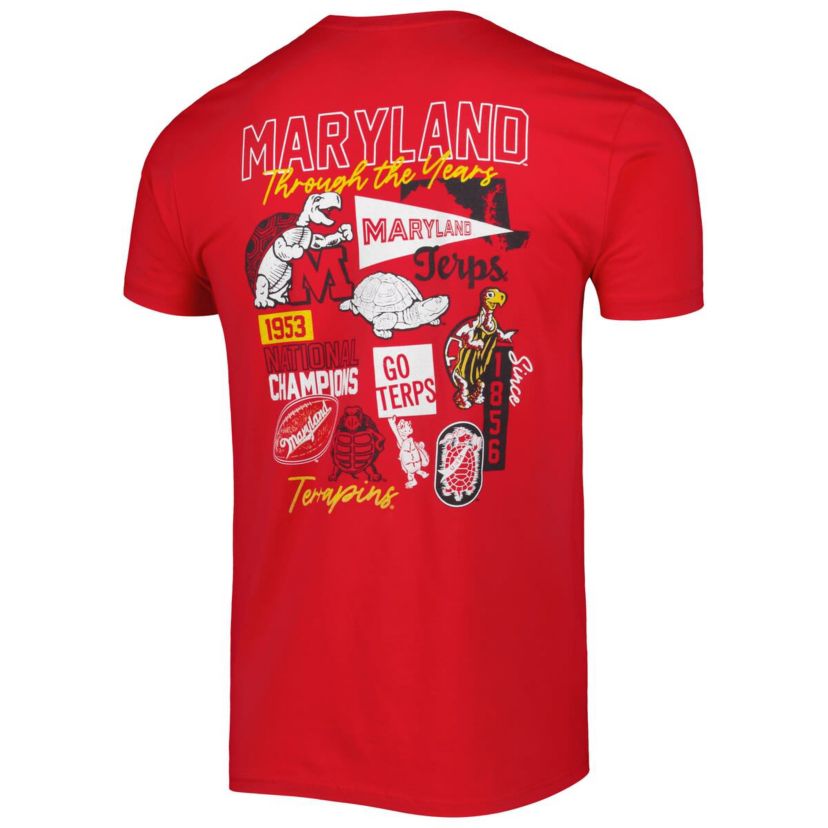 NCAA Maryland Terrapins Vintage Through the Years 2-Hit T-Shirt