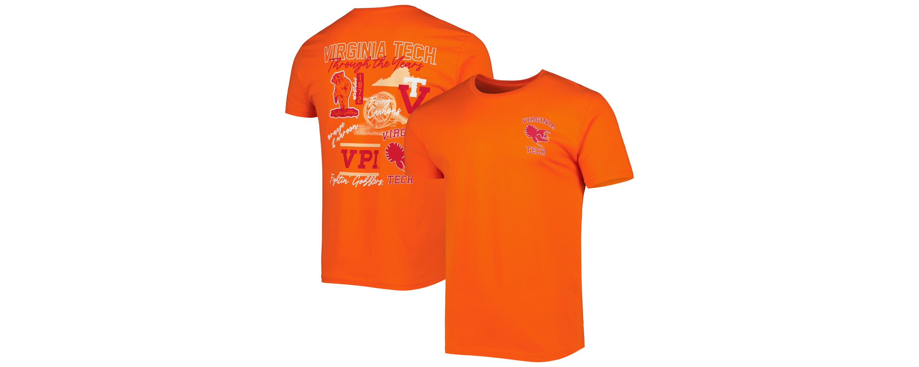 NCAA Virginia Tech Hokies Vintage Through the Years 2-Hit T-Shirt