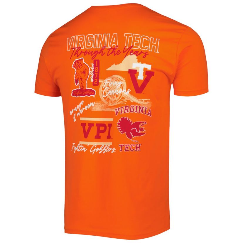 NCAA Virginia Tech Hokies Vintage Through the Years 2-Hit T-Shirt