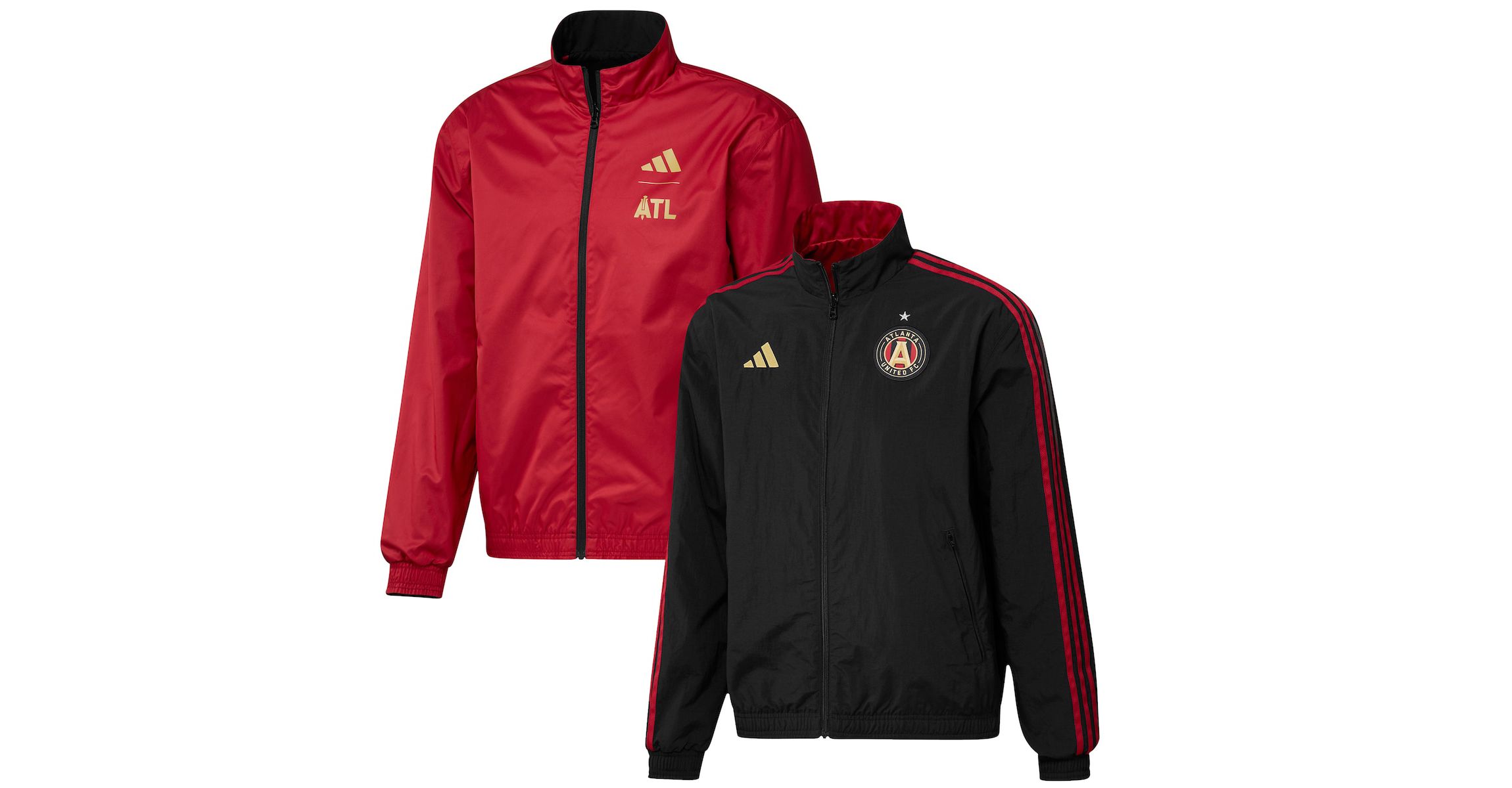 MLS Black/Red Atlanta United FC 2023 On-Field Anthem Full-Zip Reversible Team Jacket