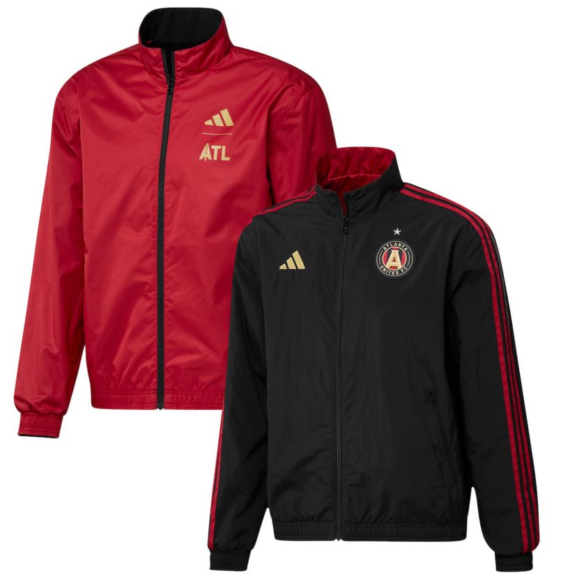 MLS Black/Red Atlanta United FC 2023 On-Field Anthem Full-Zip Reversible Team Jacket