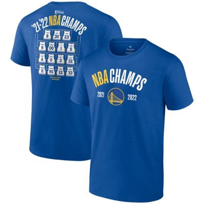 Men's NBA Fanatics Golden State Warriors 2022 NBA Finals s Final Buzzer Jersey Roster T-Shirt, 3XL