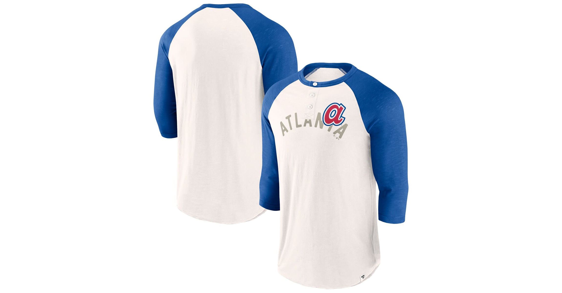 MLB Fanatics Atlanta Braves Backdoor Slider Raglan 3/4-Sleeve T-Shirt