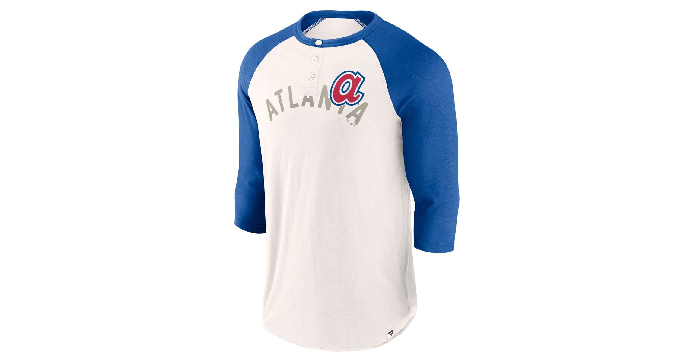 MLB Fanatics Atlanta Braves Backdoor Slider Raglan 3/4-Sleeve T-Shirt