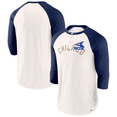 Men's Chicago White Sox MLB Fanatics Chicago Sox Backdoor Slider Raglan 3/4-Sleeve T-Shirt, Small