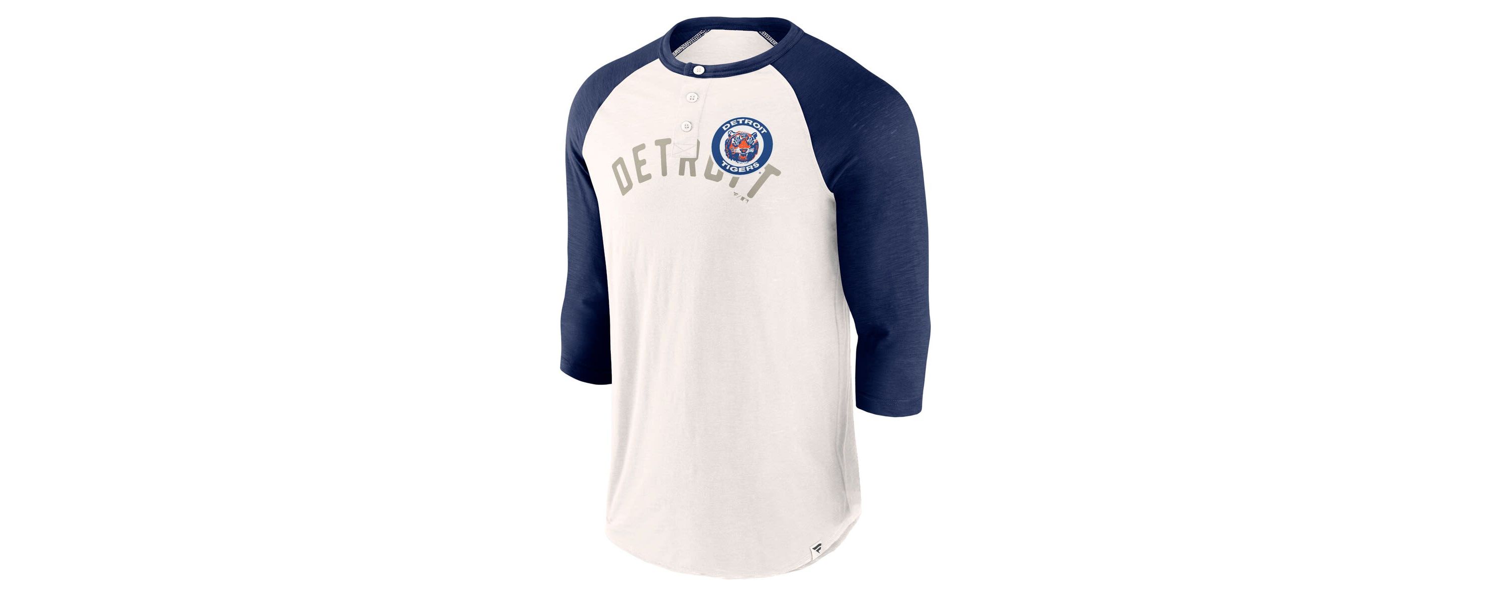 MLB Fanatics Detroit Tigers Backdoor Slider Raglan 3/4-Sleeve T-Shirt