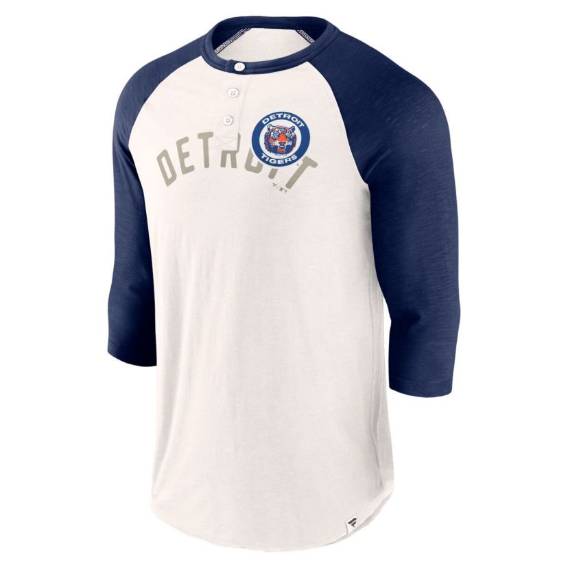 MLB Fanatics Detroit Tigers Backdoor Slider Raglan 3/4-Sleeve T-Shirt