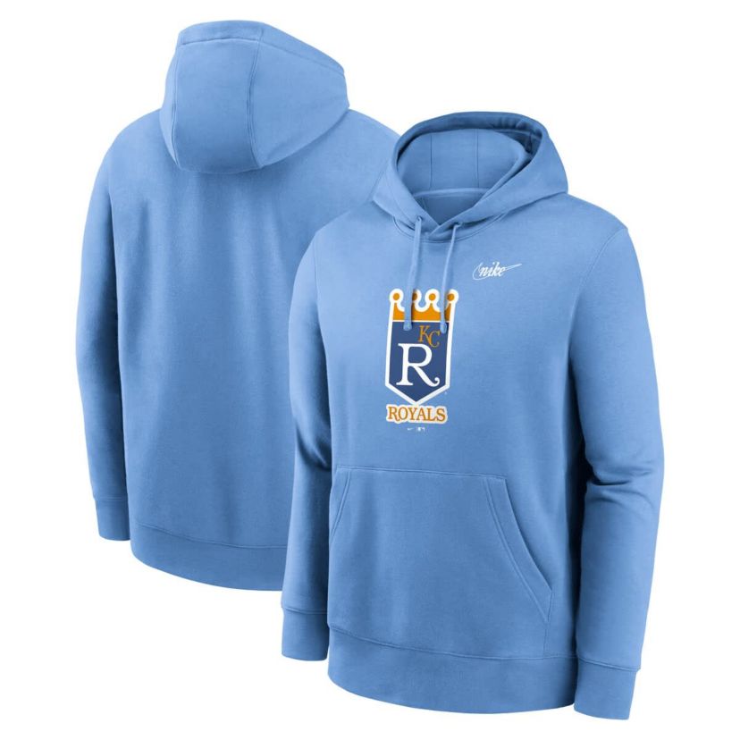 MLB Nike Light Kansas City Royals Cooperstown Collection Pullover Hoodie