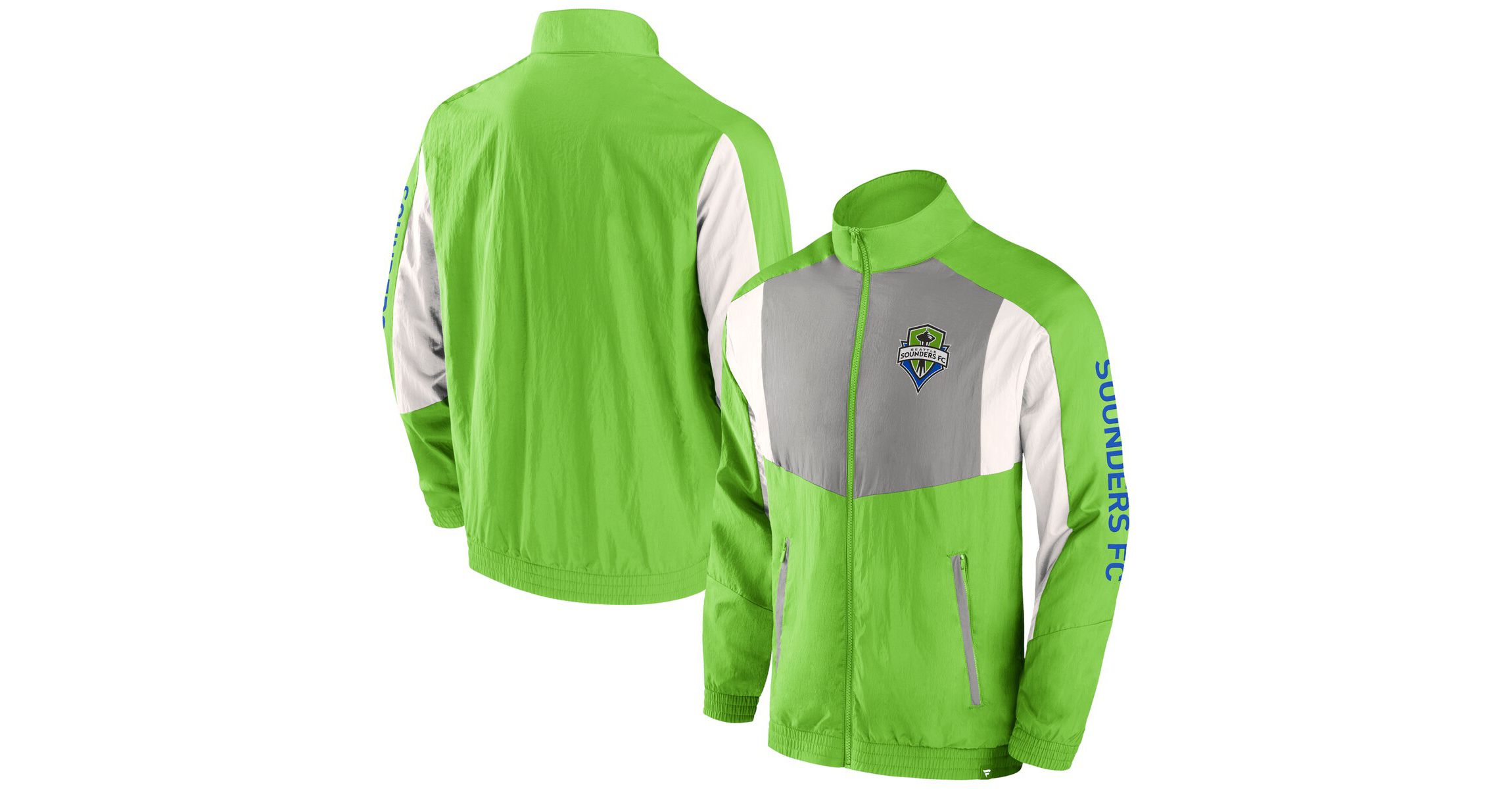 MLS Fanatics Rave Seattle Sounders FC Net Goal Raglan Full-Zip Track Jacket