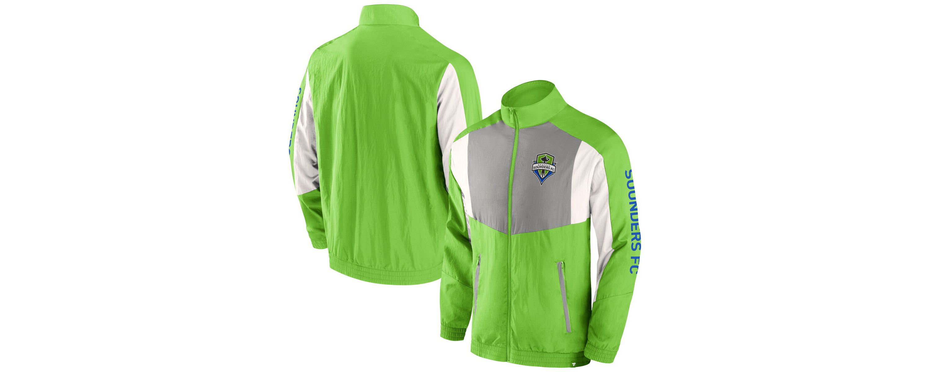 MLS Fanatics Rave Seattle Sounders FC Net Goal Raglan Full-Zip Track Jacket