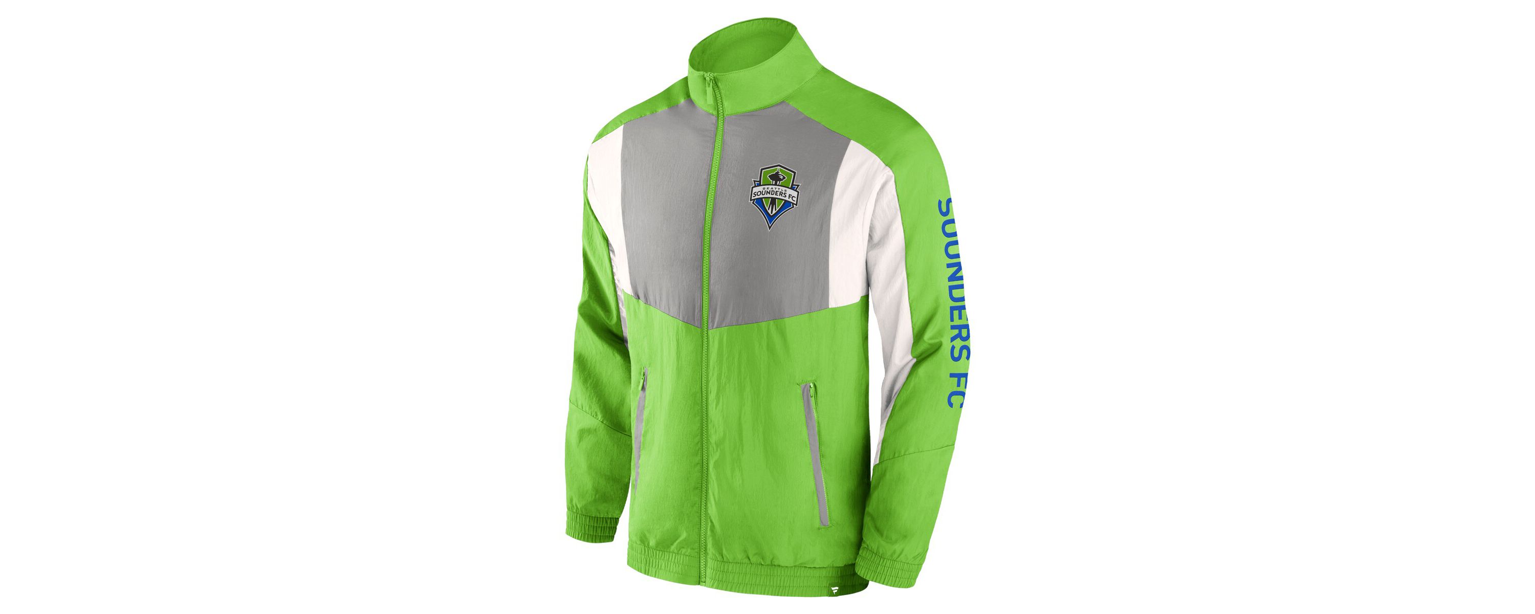 MLS Fanatics Rave Seattle Sounders FC Net Goal Raglan Full-Zip Track Jacket
