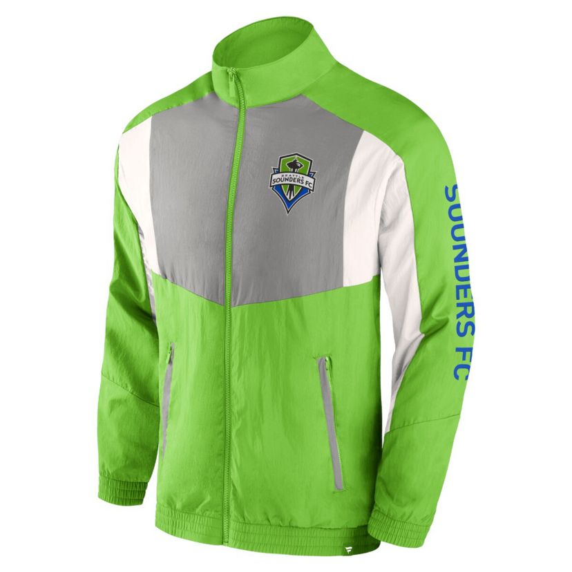 MLS Fanatics Rave Seattle Sounders FC Net Goal Raglan Full-Zip Track Jacket