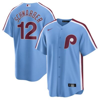 Men's MLB Nike Kyle Schwarber Light Philadelphia Phillies Alternate, 1st Replica Jersey, Light Blue, XL