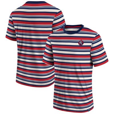 Men's MLS Fanatics New England Revolution Shot Clock Stripe T-Shirt, Red, Large