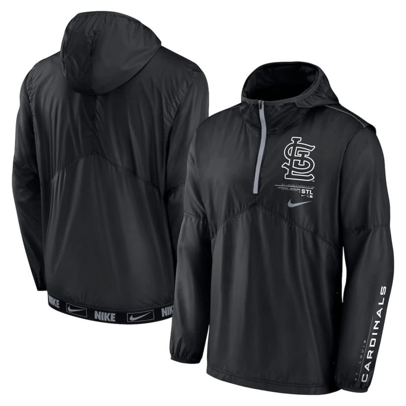 MLB Nike St. Louis Cardinals Authentic Night Game Performance Half-Zip Windbreaker