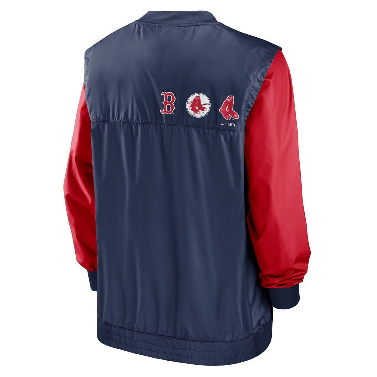 Boston Red Sox MLB Nike White/Navy Boston Sox Rewind Warmup V-Neck Pullover Jacket