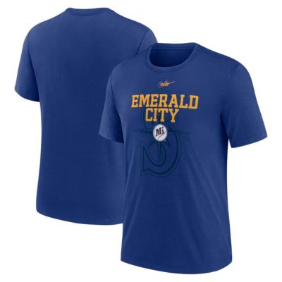Men's MLB Nike Seattle Mariners Rewind Retro Tri-Blend T-Shirt, Small