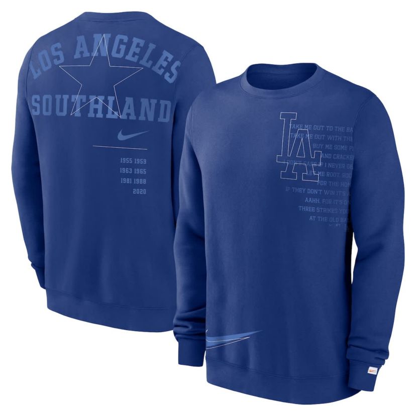 MLB Nike Los Angeles Dodgers Statement Ball Game Fleece Pullover Sweatshirt