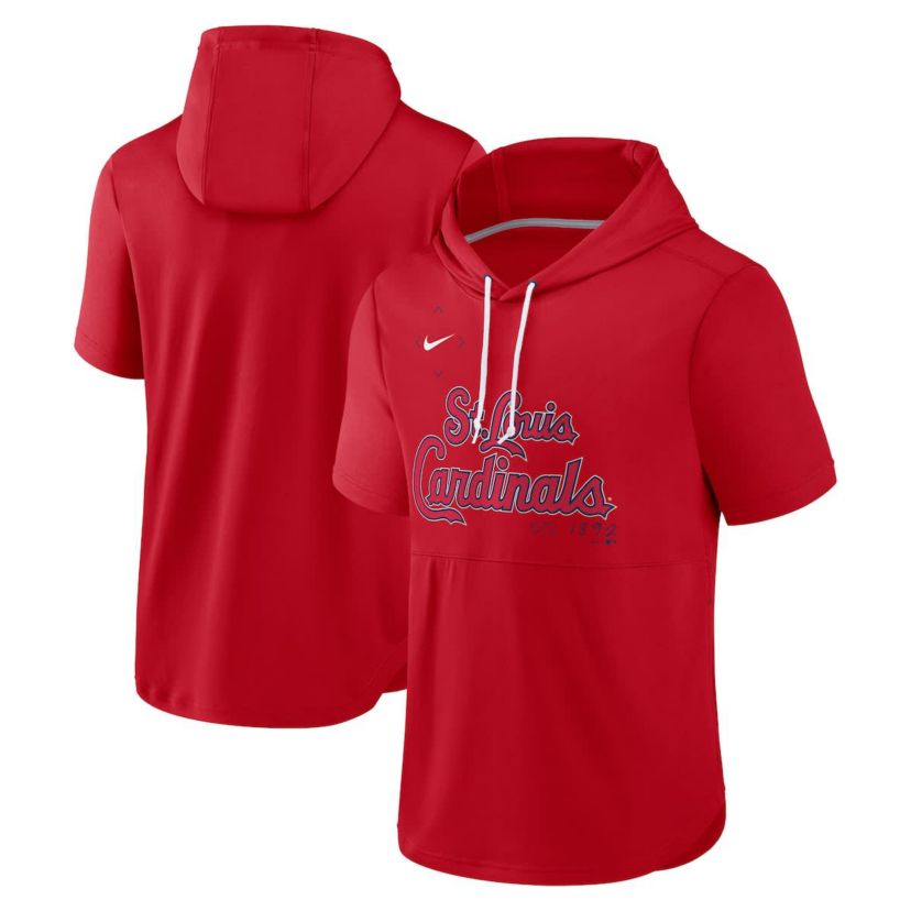 MLB Nike St. Louis Cardinals Springer Short Sleeve Team Pullover Hoodie