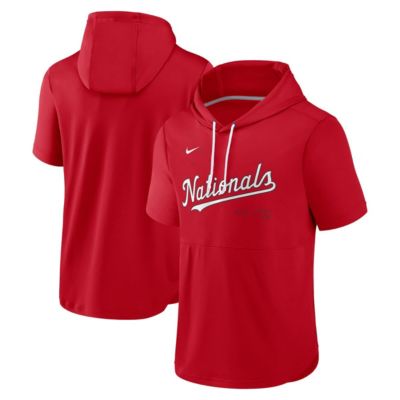 Men's MLB Nike Washington Nationals Springer Short Sleeve Team Pullover Hoodie