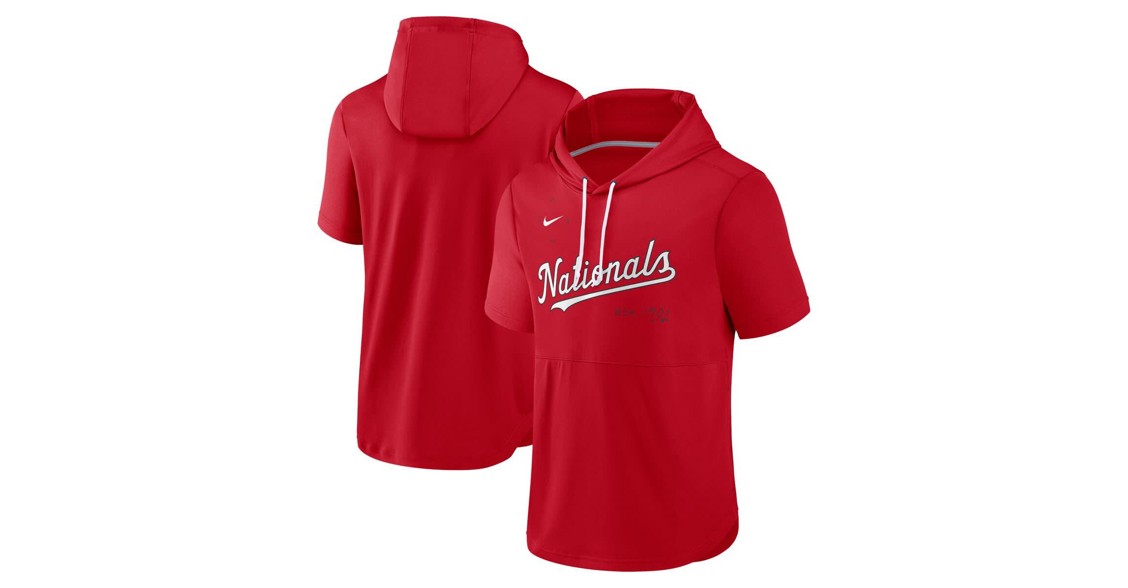 MLB Nike Washington Nationals Springer Short Sleeve Team Pullover Hoodie