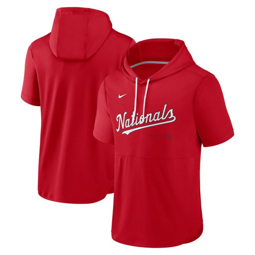 MLB Nike Washington Nationals Springer Short Sleeve Team Pullover Hoodie