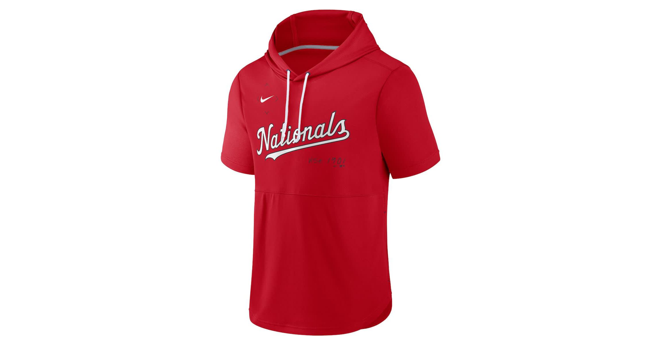 MLB Nike Washington Nationals Springer Short Sleeve Team Pullover Hoodie
