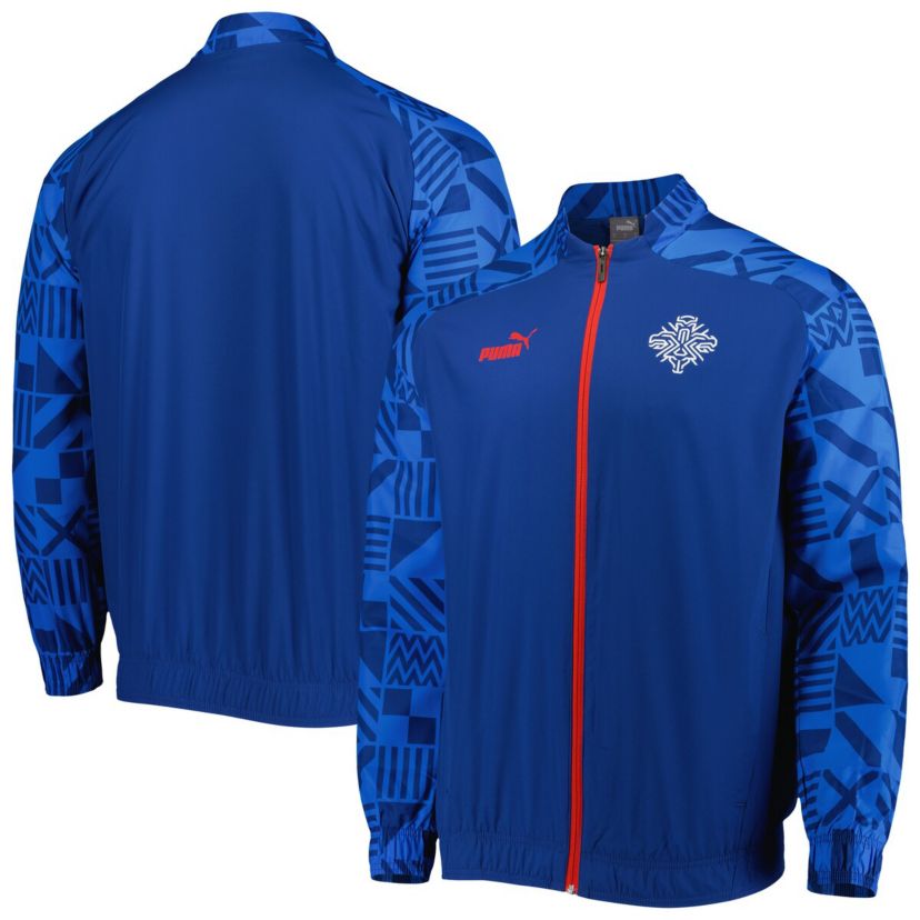Soccer National Teams Light Iceland National Team Pre-Match Raglan Full-Zip Training Jacket