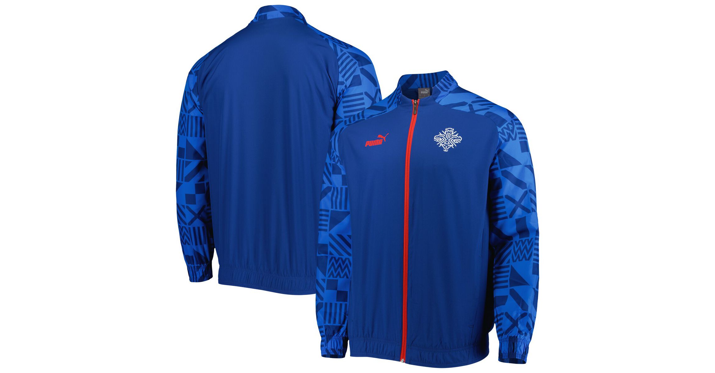Soccer National Teams Light Iceland National Team Pre-Match Raglan Full-Zip Training Jacket