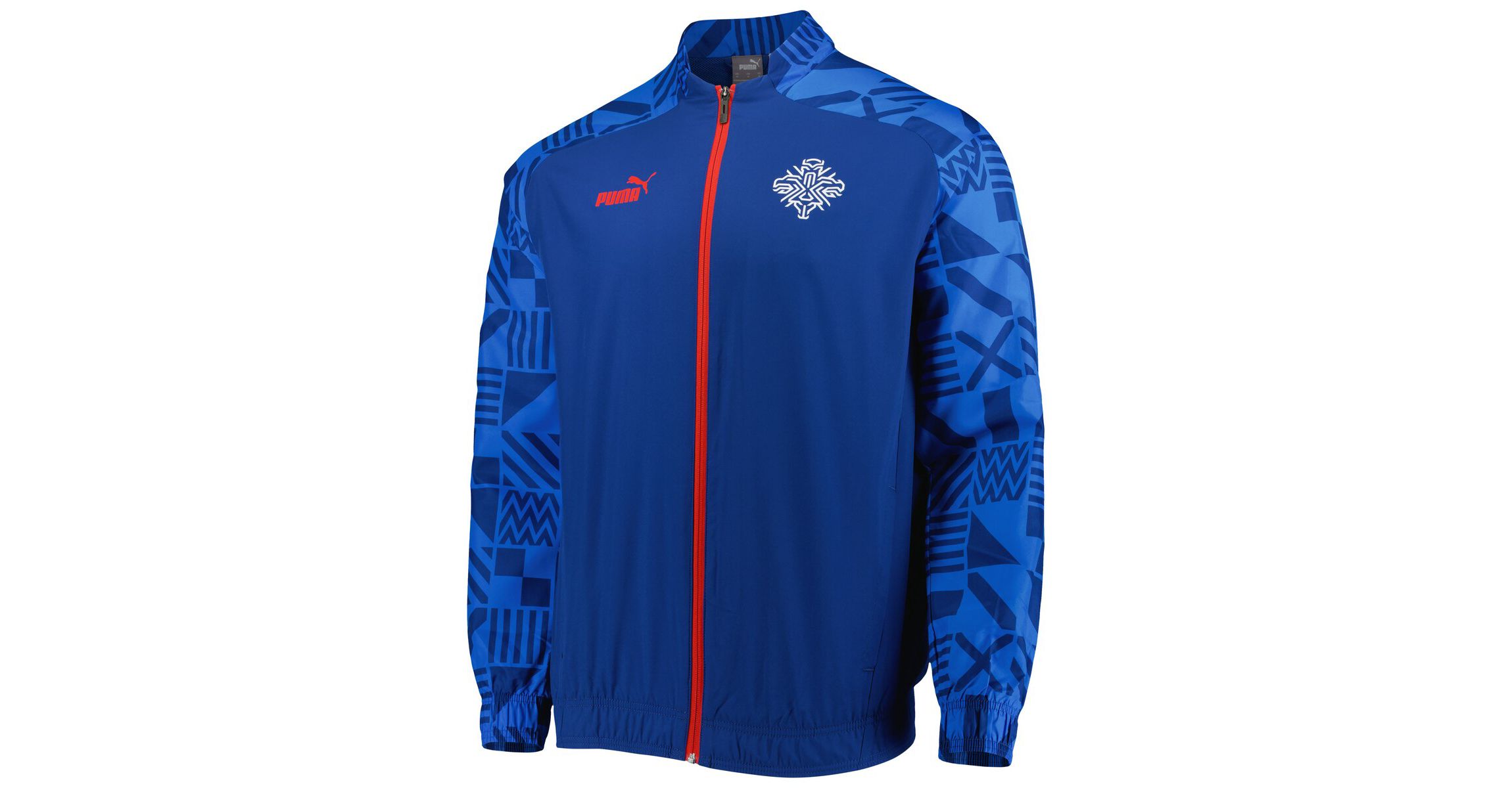 Soccer National Teams Light Iceland National Team Pre-Match Raglan Full-Zip Training Jacket