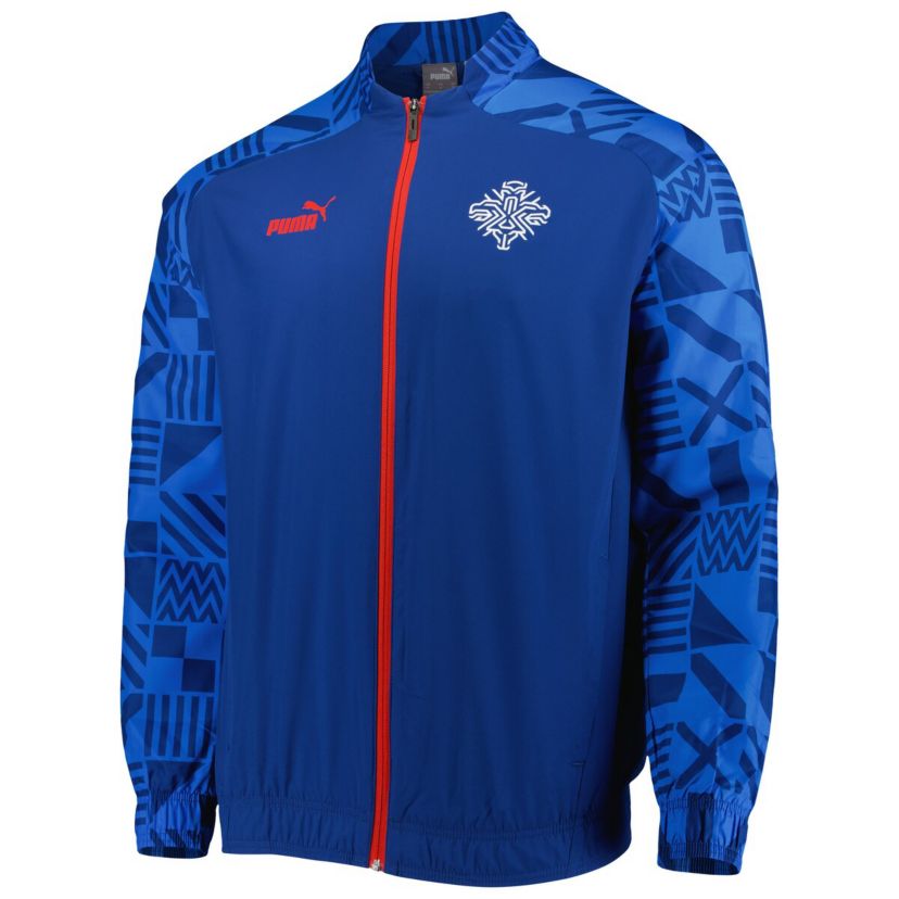 Soccer National Teams Light Iceland National Team Pre-Match Raglan Full-Zip Training Jacket