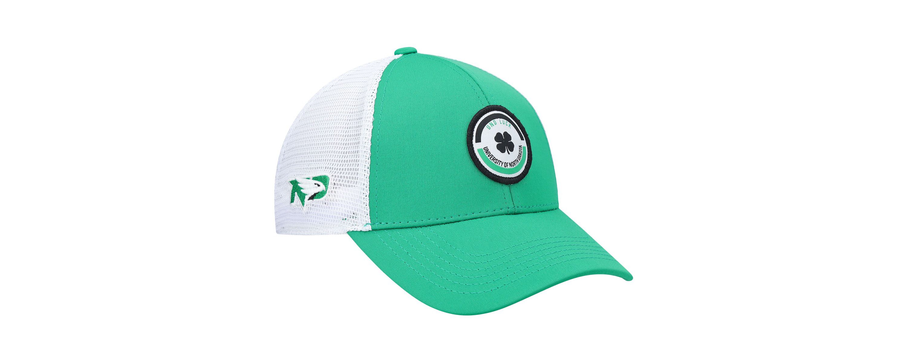 NCAA Kelly Green/White North Dakota Motto Trucker Snapback Hat