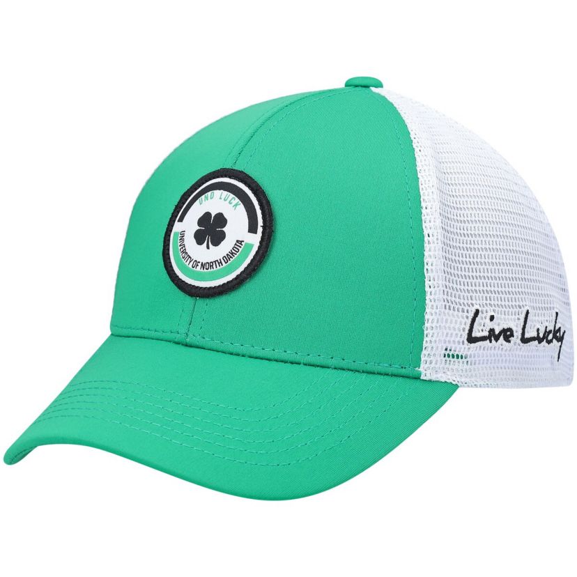 NCAA Kelly Green/White North Dakota Motto Trucker Snapback Hat