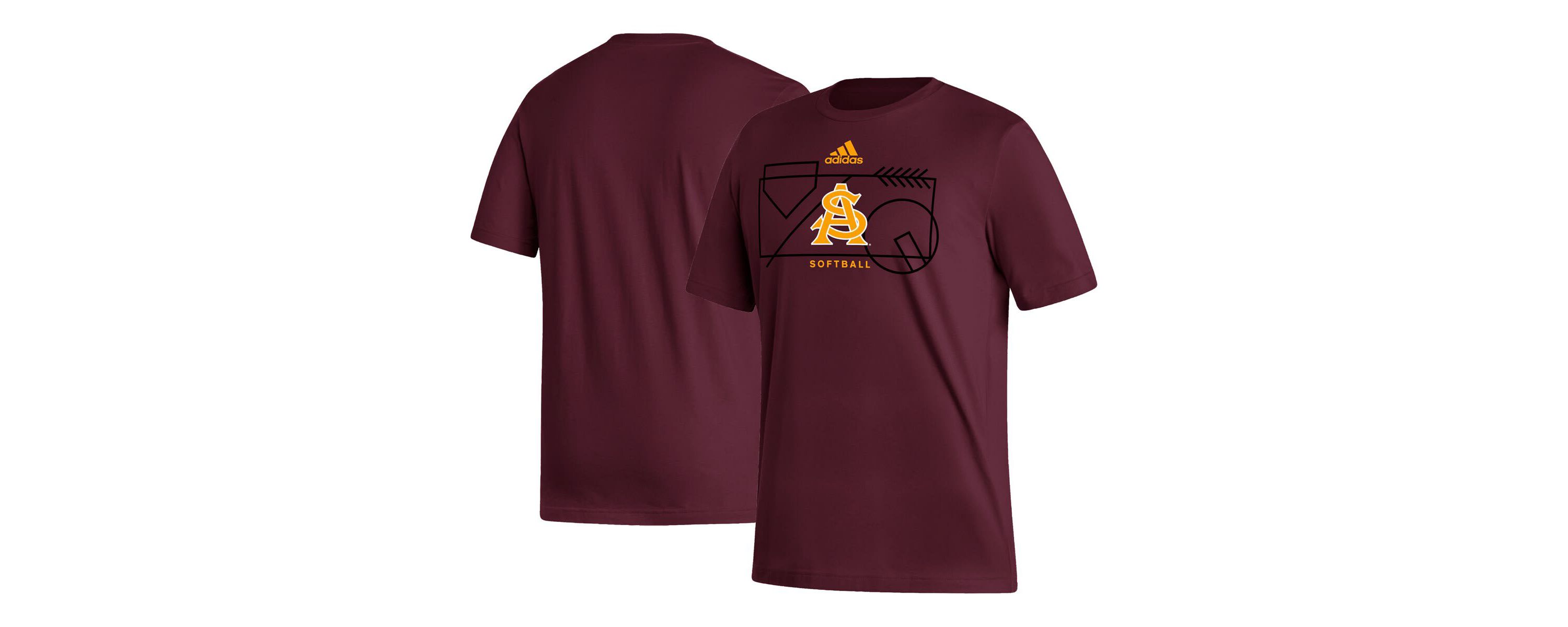 Casquette Adidas NCAA Arizona State Sun Devils M730Z, Taille S/M, Jaune Et Bordeaux