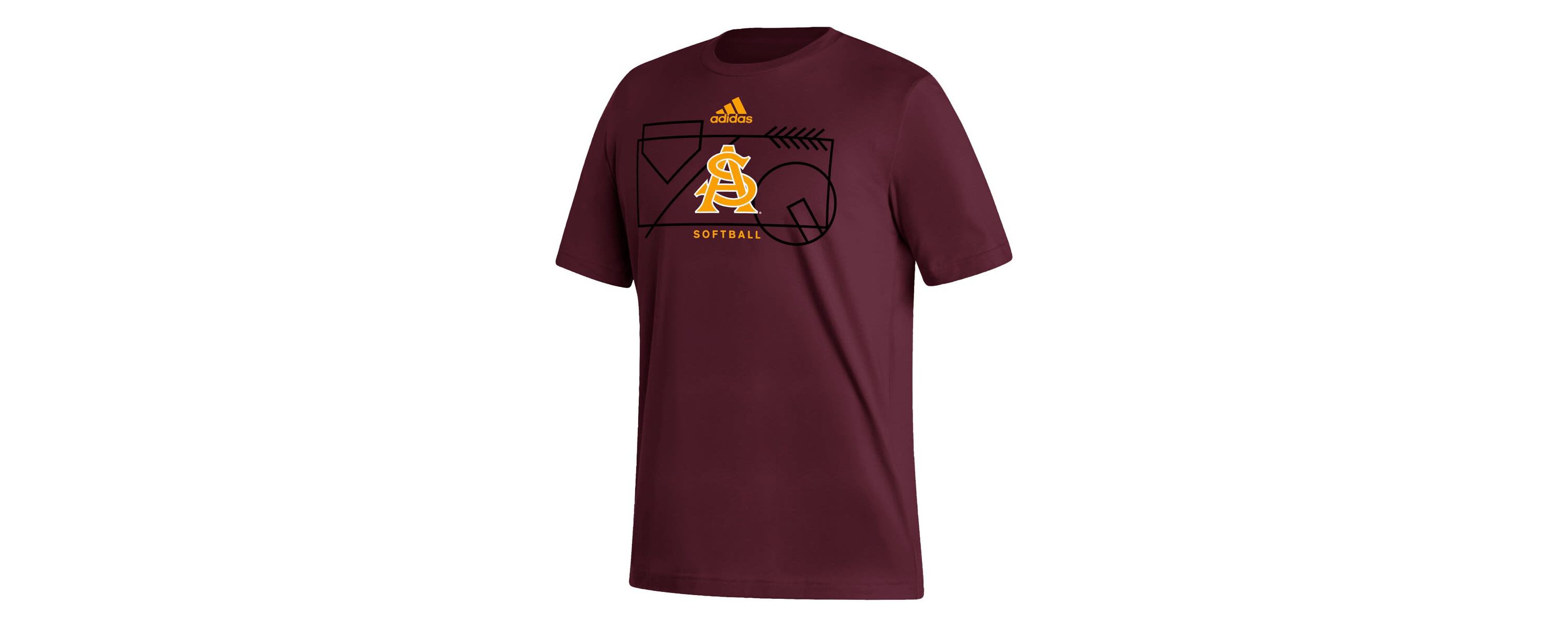 adidas NCAA Arizona State Sun Devils Locker Lines Softball Fresh T ...